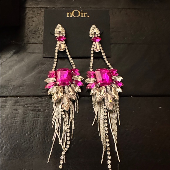 Nastasia Earrings Set with Green, Silver, and Pink Accents - Picture 4 of 6